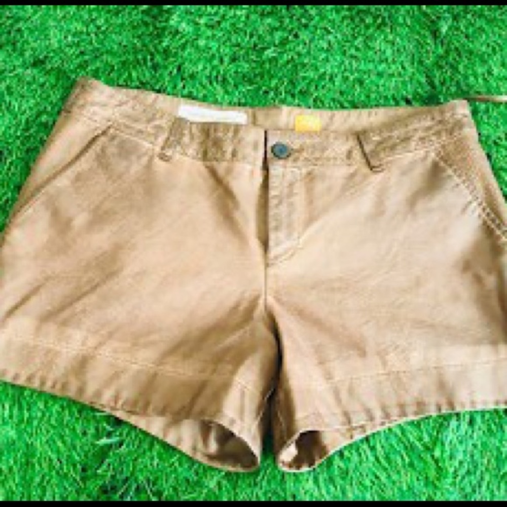 Brown leather shorts